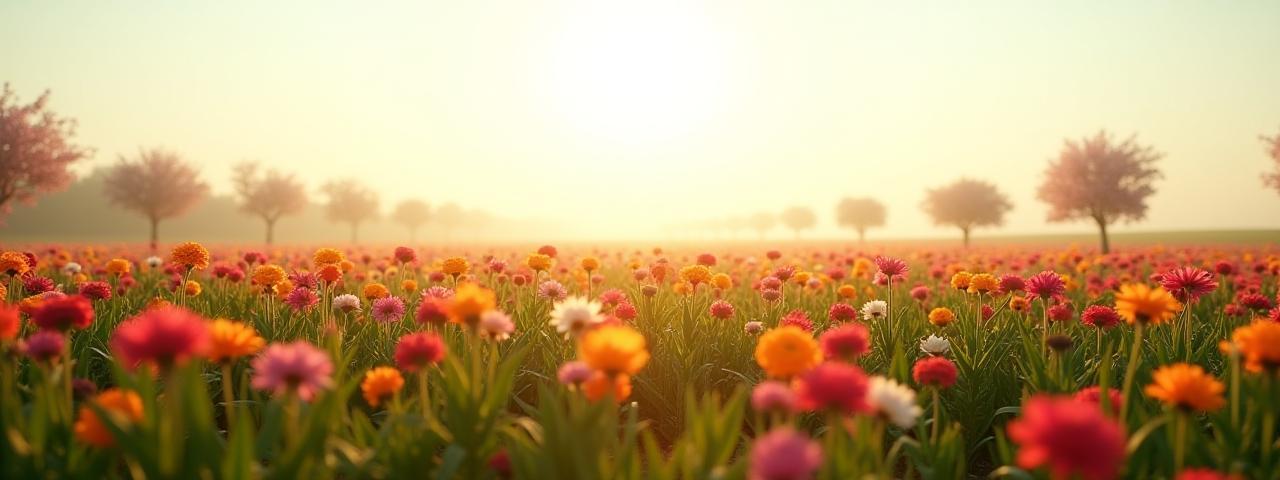 प्राकृतिक फूलों का सुंदर क्षेत्र - Pushpa Blooms प्रमुख दृश्य